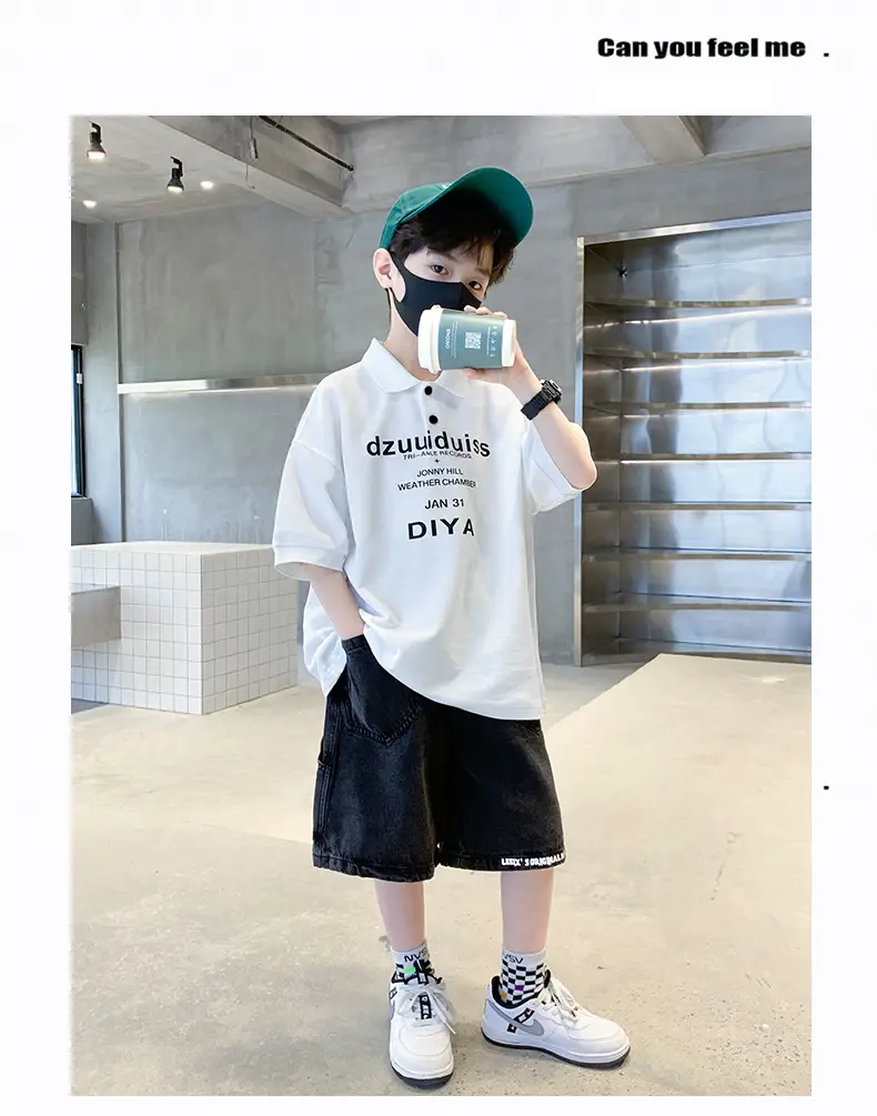 Boys White DIYA Print Polo T-Shirt Short Sleeve — feature 21