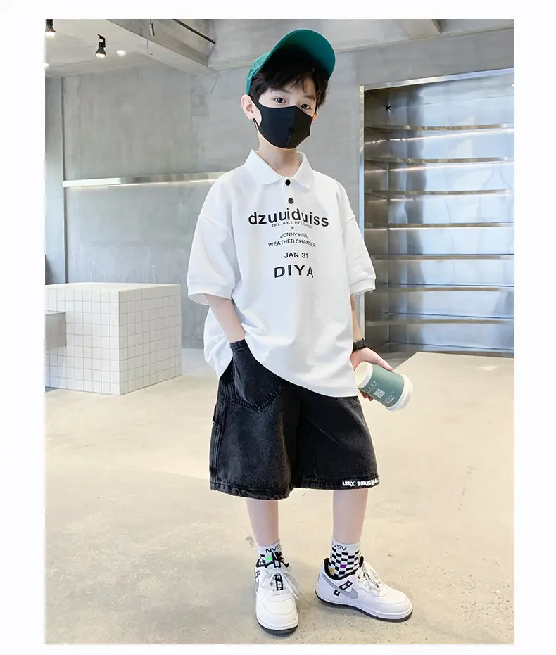 Boys White DIYA Print Polo T-Shirt Short Sleeve — feature 22