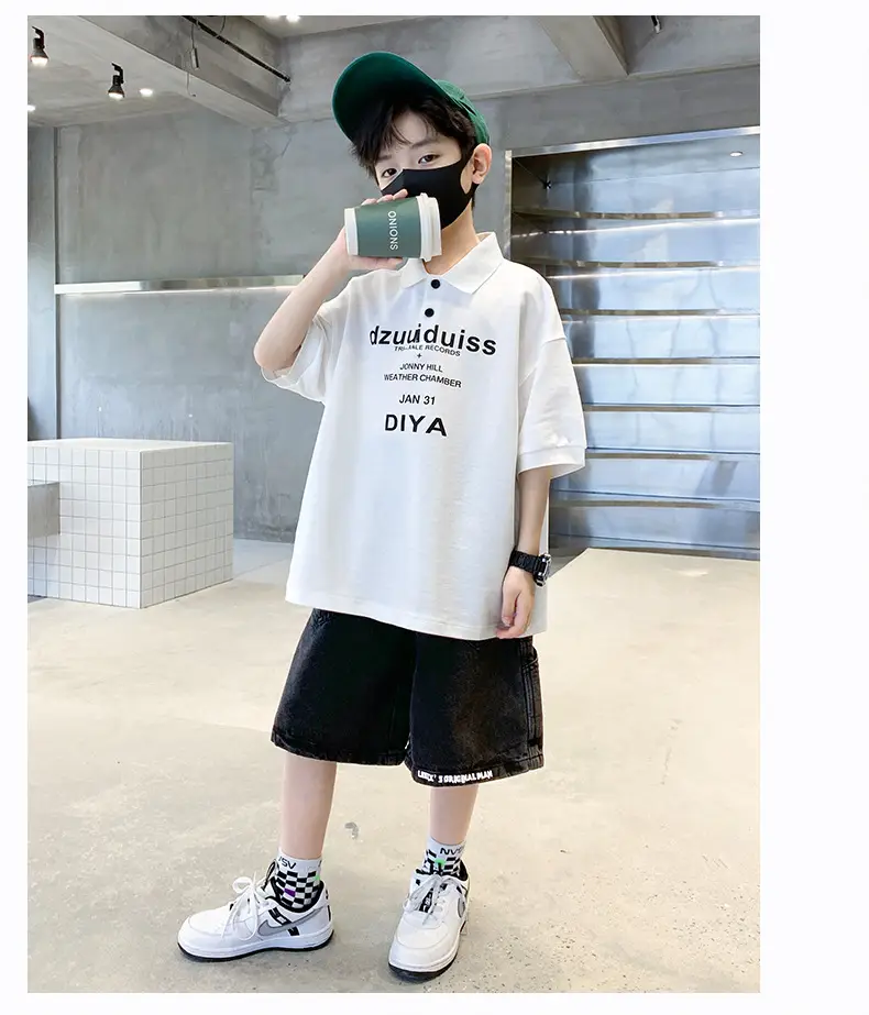 Boys White DIYA Print Polo T-Shirt Short Sleeve — feature 23