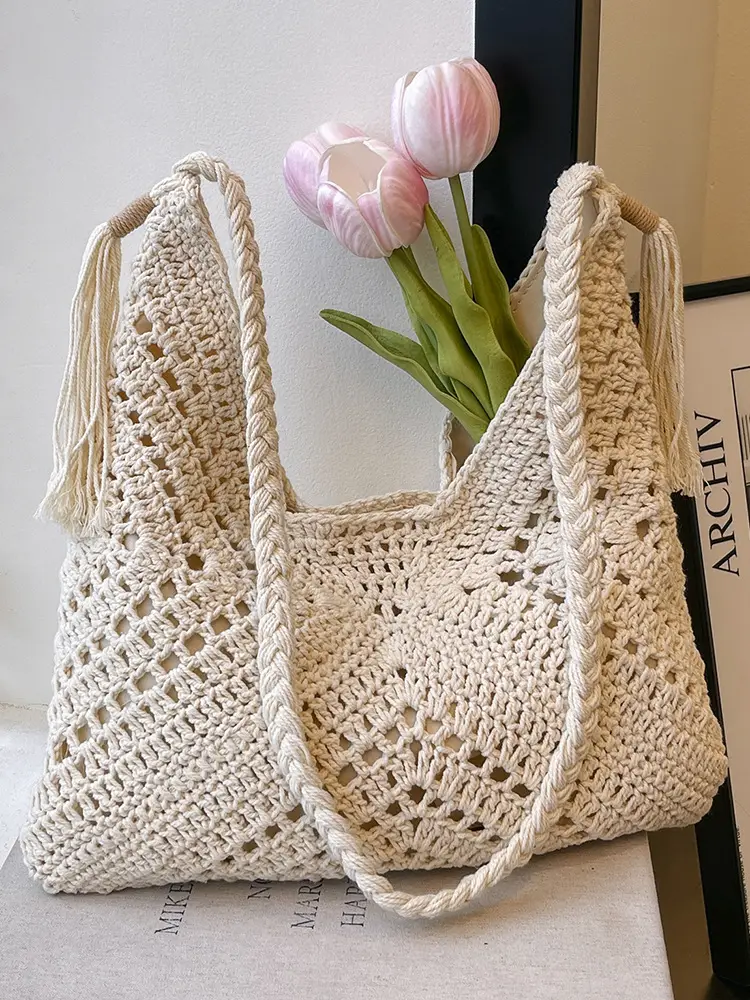 2025 Crochet Shoulder Bag Women's Fashion Seaside Travel - Image 5
