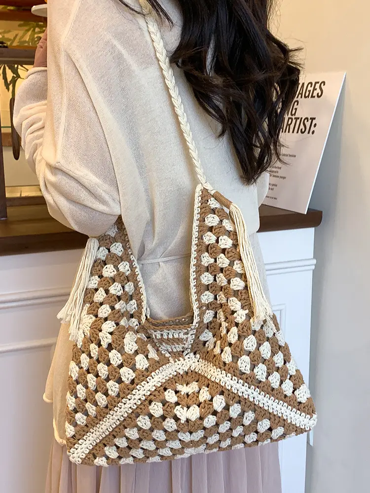 2025 Crochet Shoulder Bag Women's Fashion Seaside Travel - Image 7