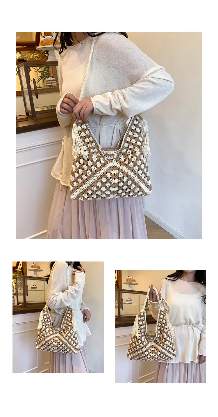 2025 Crochet Shoulder Bag Women's Fashion Seaside Travel — feature 11