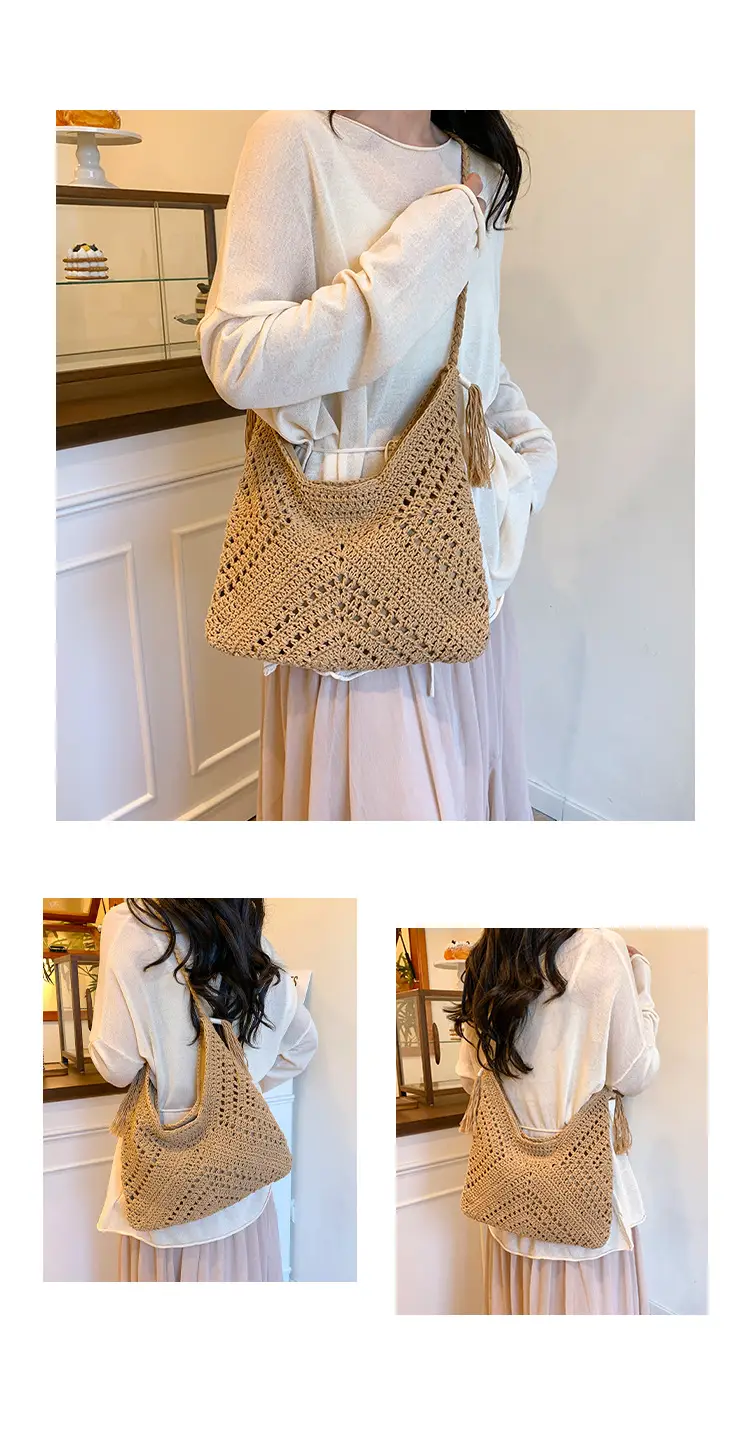 2025 Crochet Shoulder Bag Women's Fashion Seaside Travel — feature 14