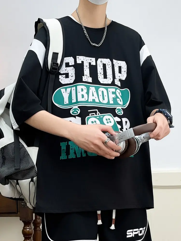Men's Printed T-Shirt Loose 2025 Summer - Image 4