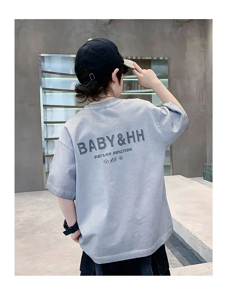 Boys Summer Distressed T-Shirt 2026 Grey — feature 11