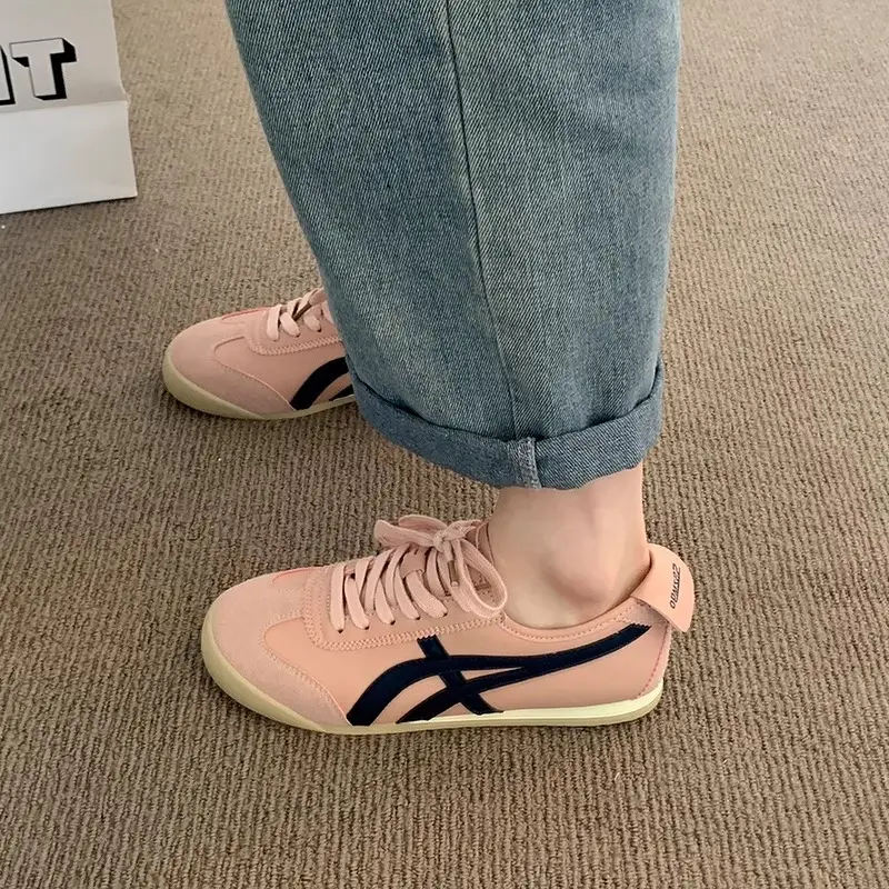 Fashionable Forrest Gump Shoes for Women 2025 New Summer Silver Flats-Soled Lace-Up Casual Sports Comfortable and Lightweight White Shoes