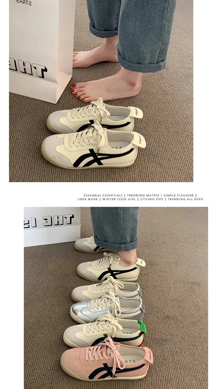 Fashionable Forrest Gump Shoes for Women 2025 New Summer Silver Flats-Soled Lace-Up Casual Sports Comfortable and Lightweight White Shoes — feature 9