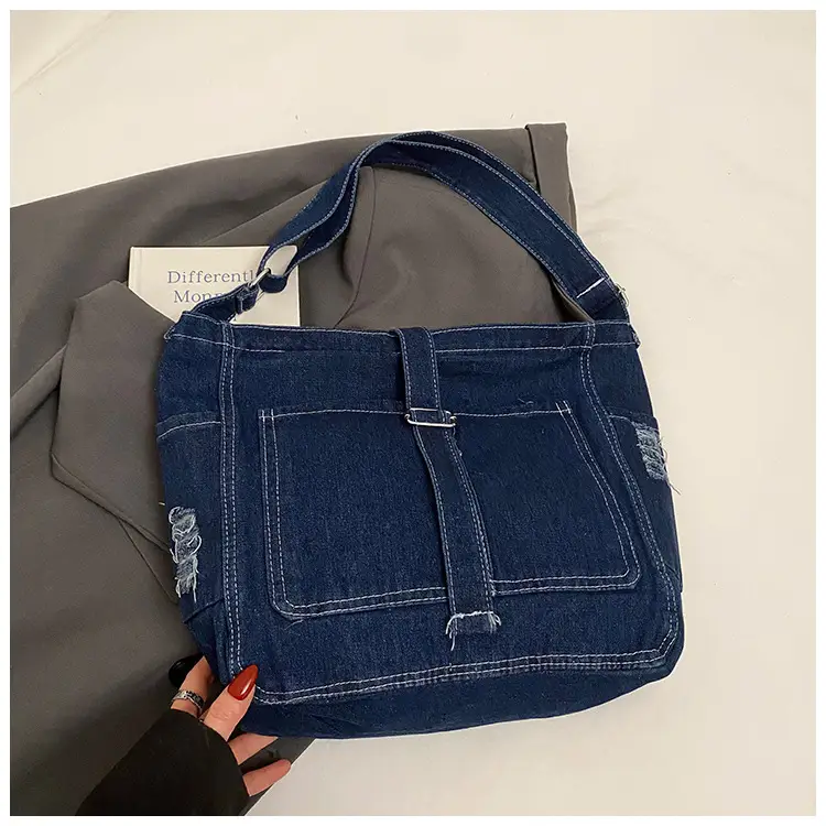 Blue Denim Sports Tote Bag for Girls Large Capacity — feature 26