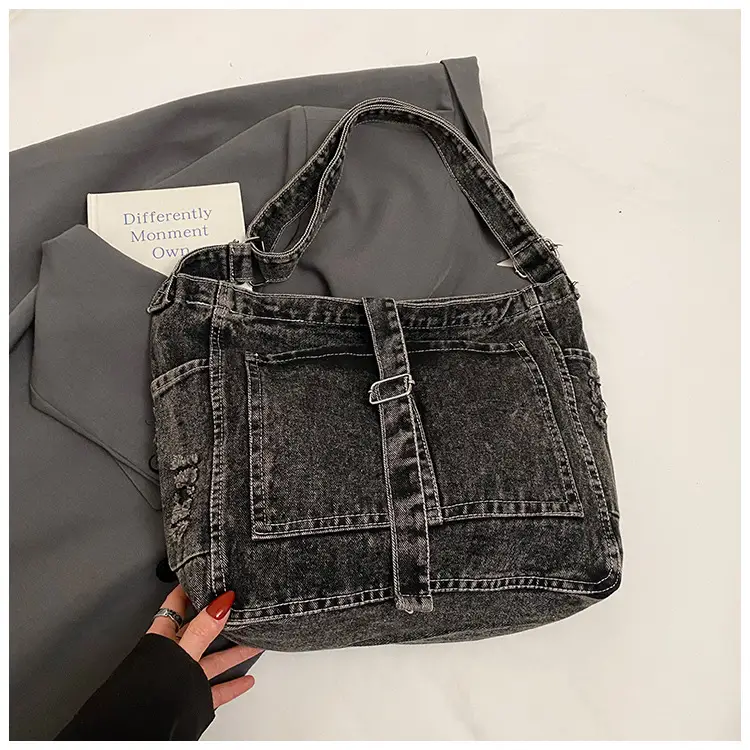 Blue Denim Sports Tote Bag for Girls Large Capacity — feature 27