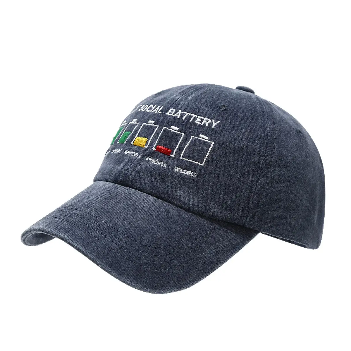 Men Women Battery Embroidered Baseball Cap Maroon - Image 10