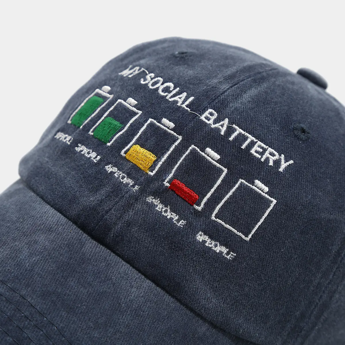 Men Women Battery Embroidered Baseball Cap Maroon — feature 11