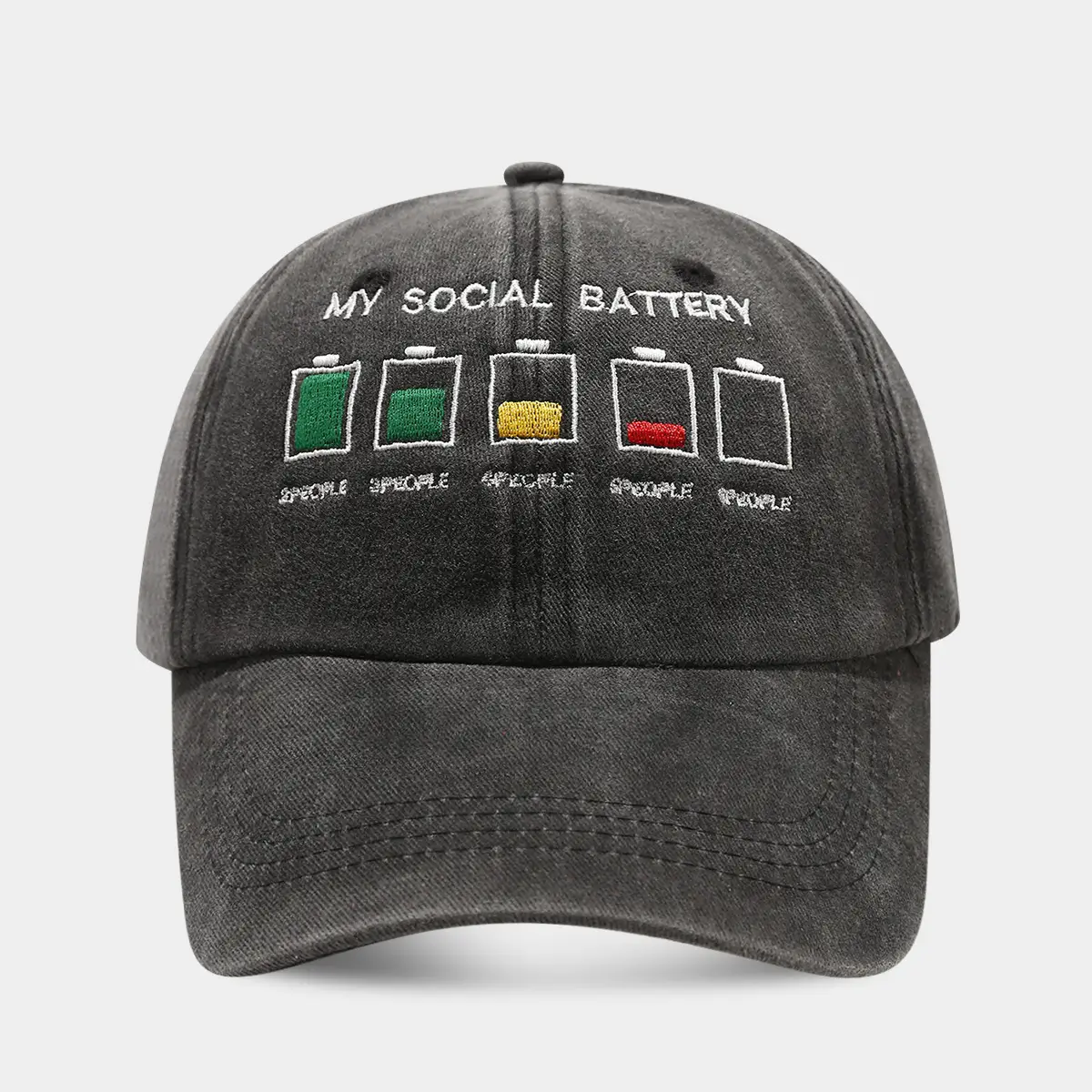 Men Women Battery Embroidered Baseball Cap Maroon