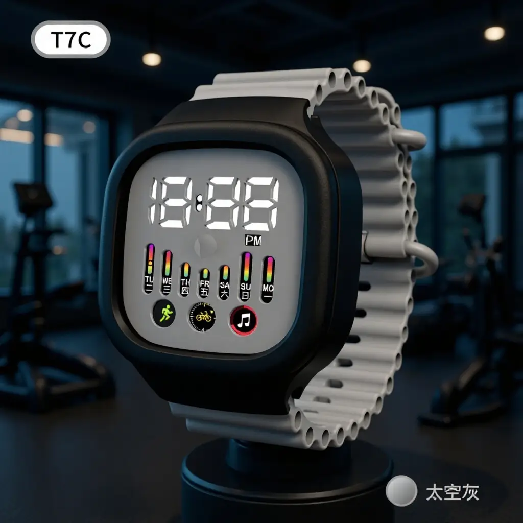 TTC Blue Digital Watch 12:28 PM Display - Image 9