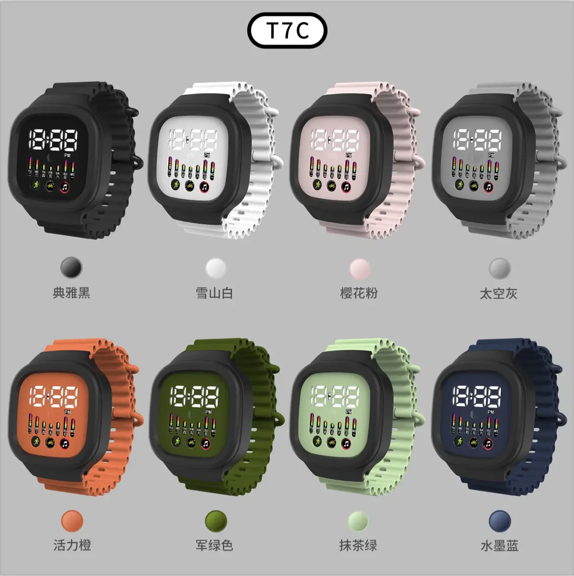 TTC Blue Digital Watch 12:28 PM Display - Image 10