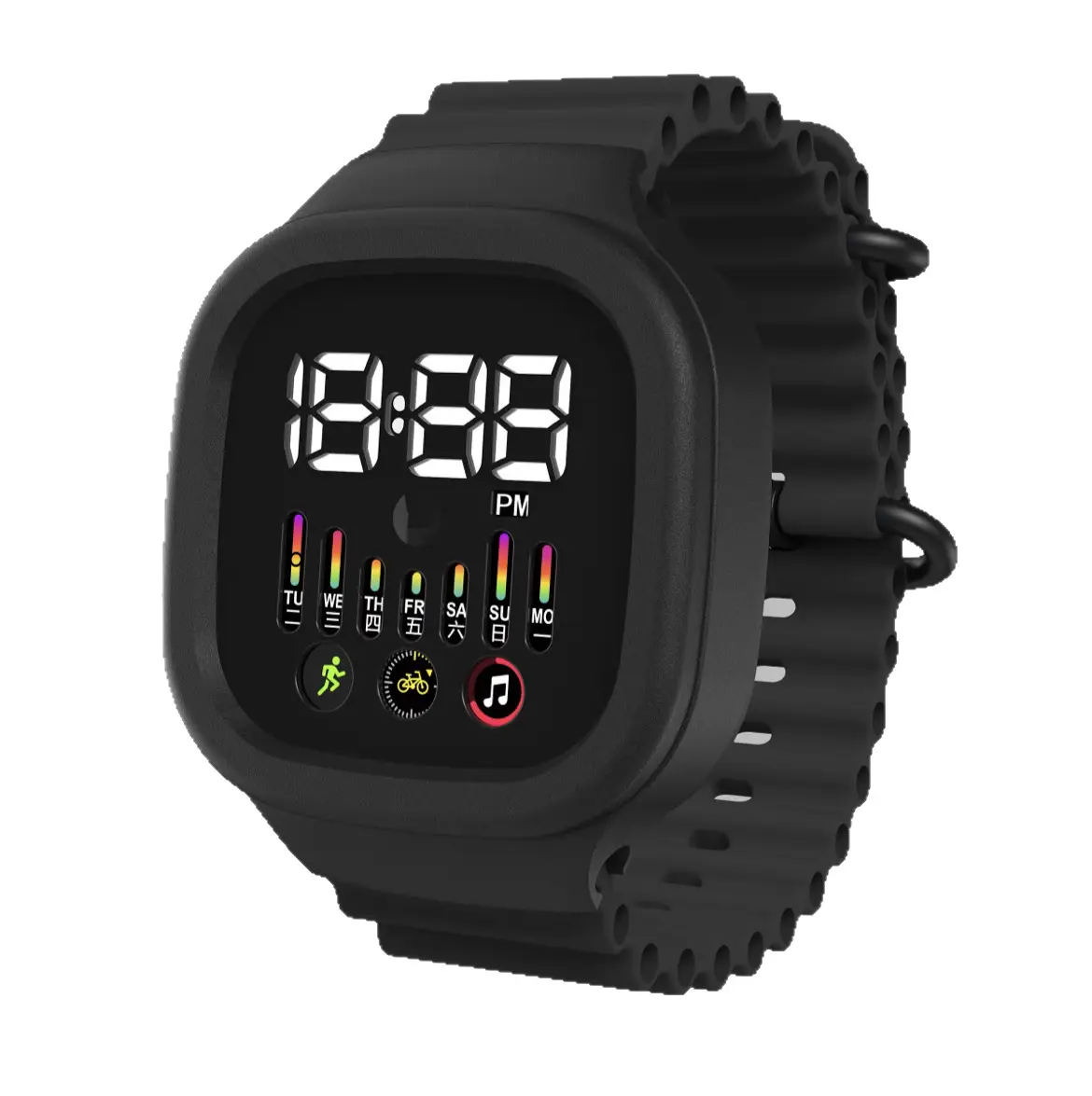 TTC Blue Digital Watch 12:28 PM Display - Image 13