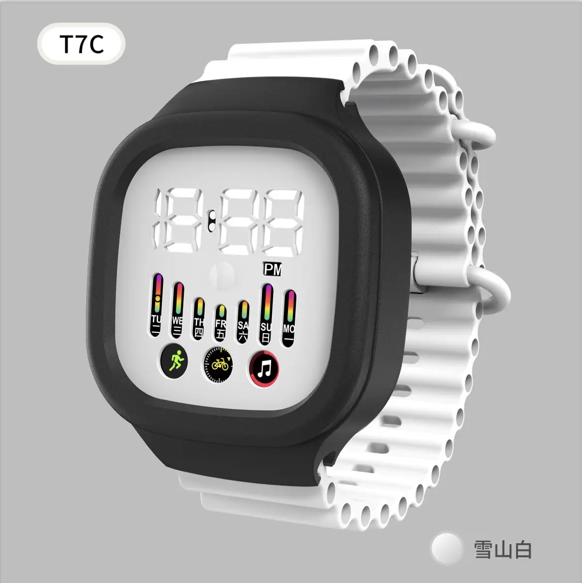 TTC Blue Digital Watch 12:28 PM Display - Image 2