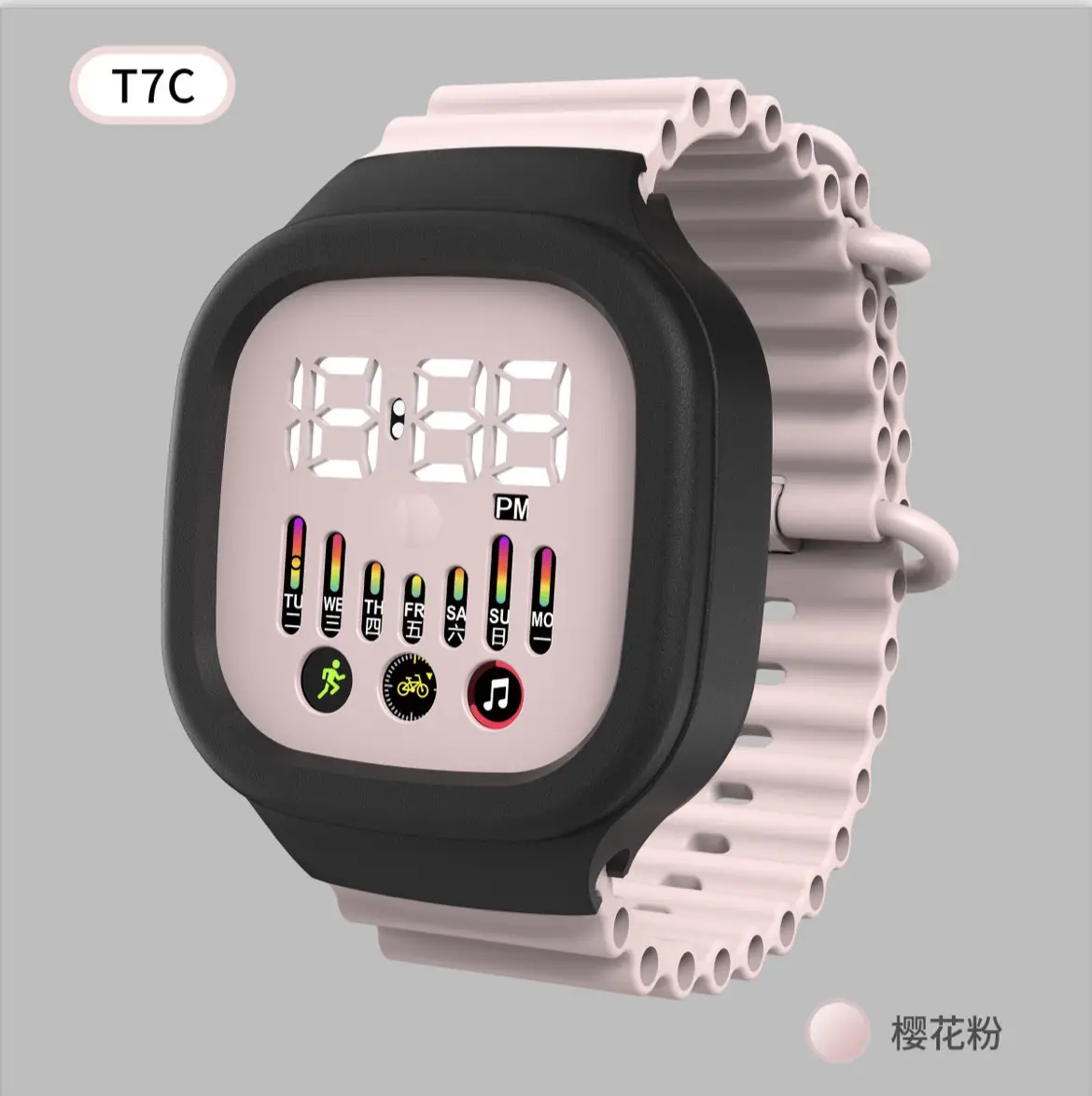 TTC Blue Digital Watch 12:28 PM Display - Image 3