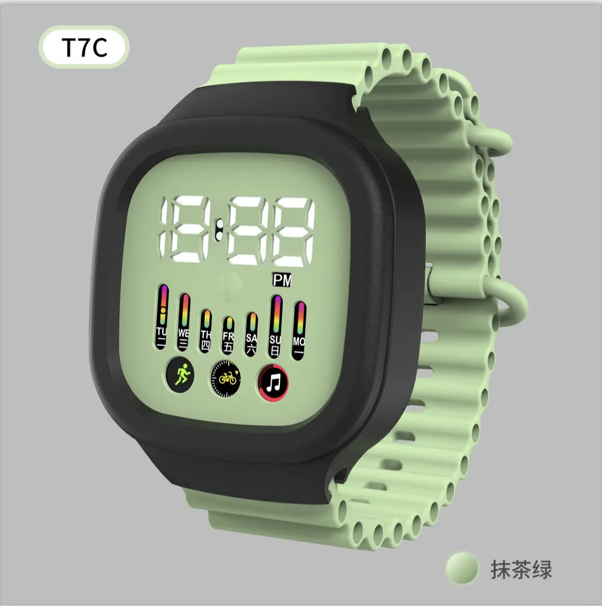 TTC Blue Digital Watch 12:28 PM Display - Image 7