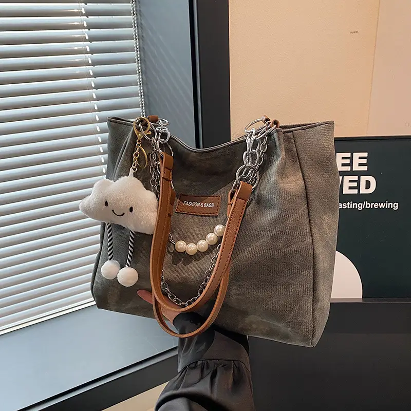 Women Casual Shoulder Tote Bag Brown Leather 2025 Spring Summer - Image 7