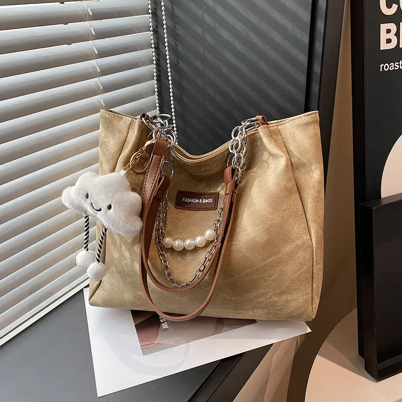 Women Casual Shoulder Tote Bag Brown Leather 2025 Spring Summer - Image 8