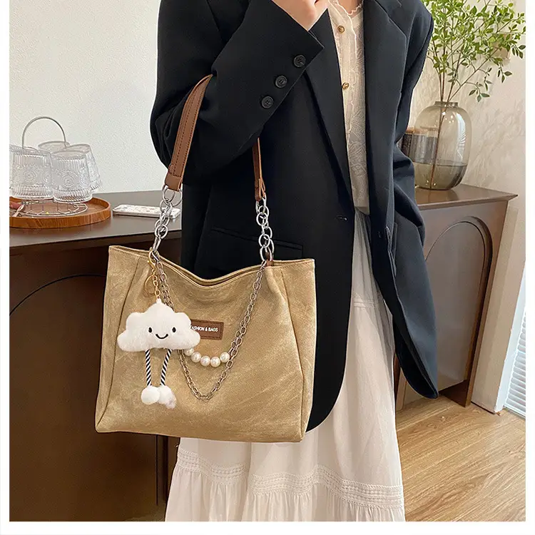 Women Casual Shoulder Tote Bag Brown Leather 2025 Spring Summer — feature 45