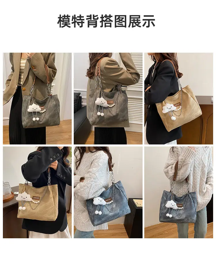 Women Casual Shoulder Tote Bag Brown Leather 2025 Spring Summer — feature 8