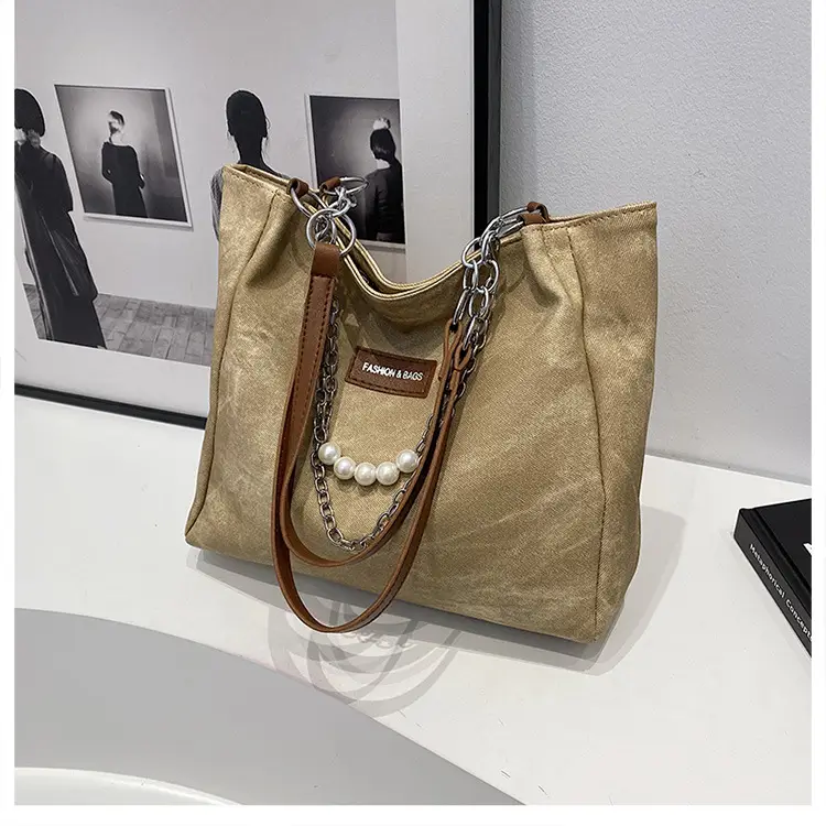 Women Casual Shoulder Tote Bag Brown Leather 2025 Spring Summer - Image 2