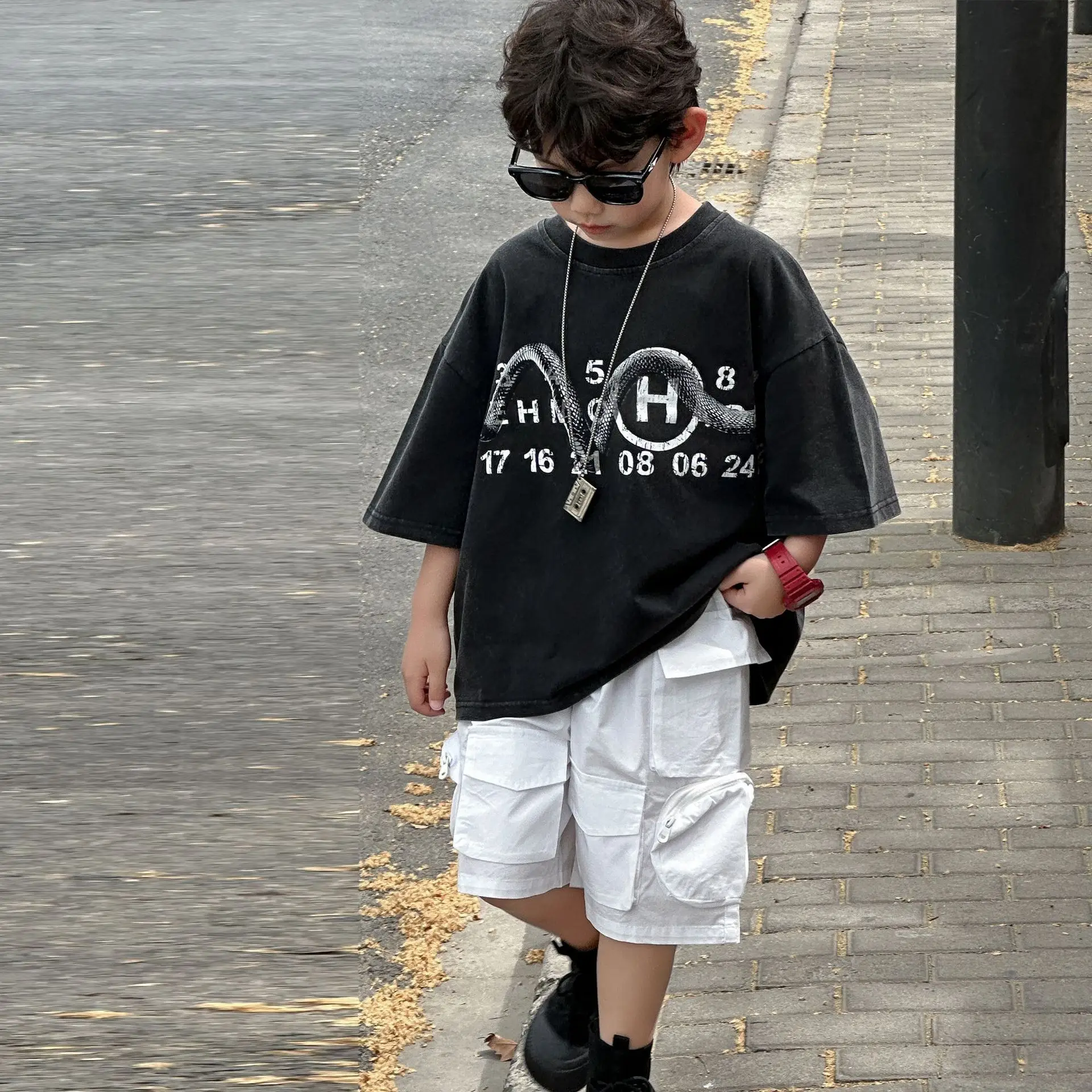 Boys Black Graphic T-Shirt Short Sleeve 2025 — feature 10