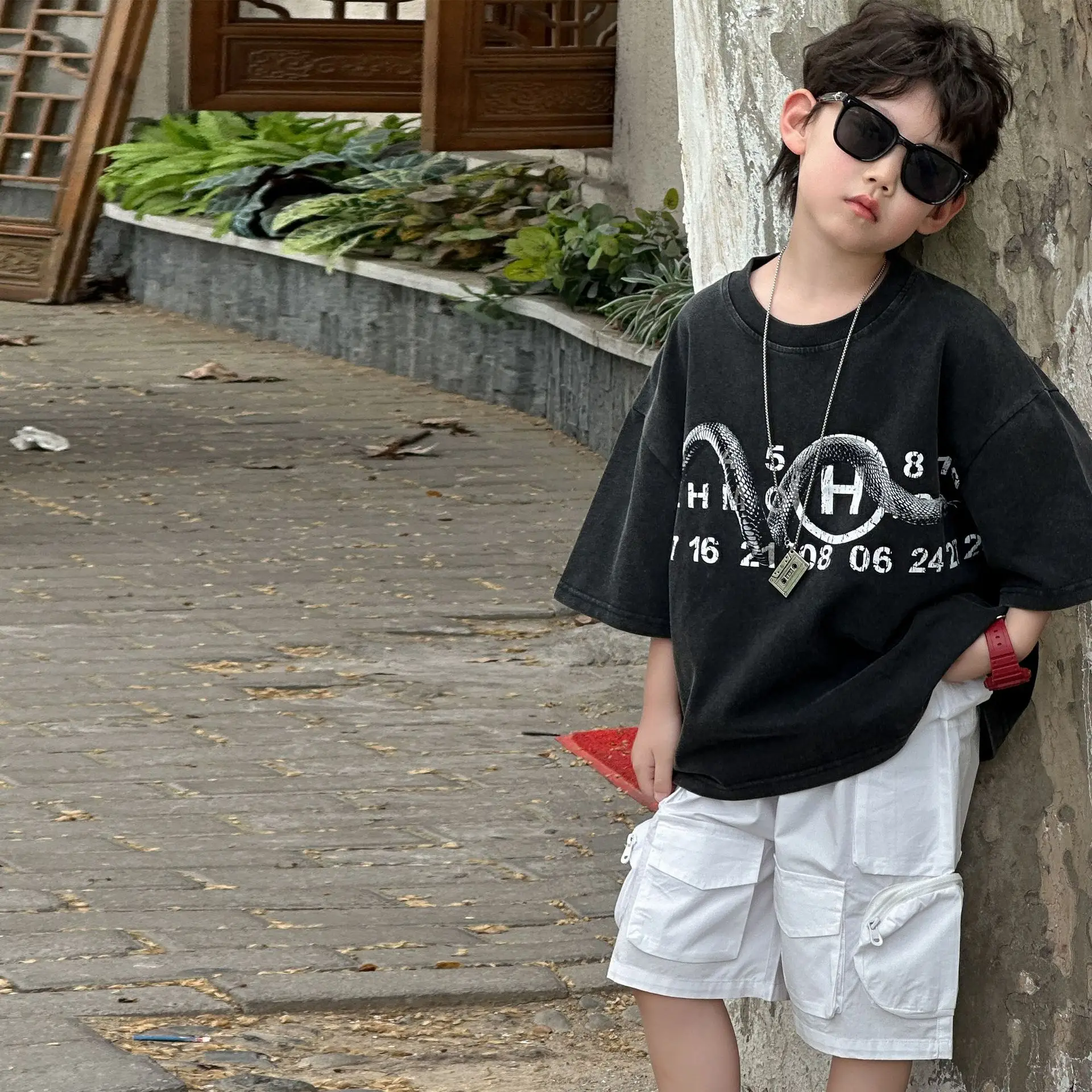 Boys Black Graphic T-Shirt Short Sleeve 2025 — feature 13