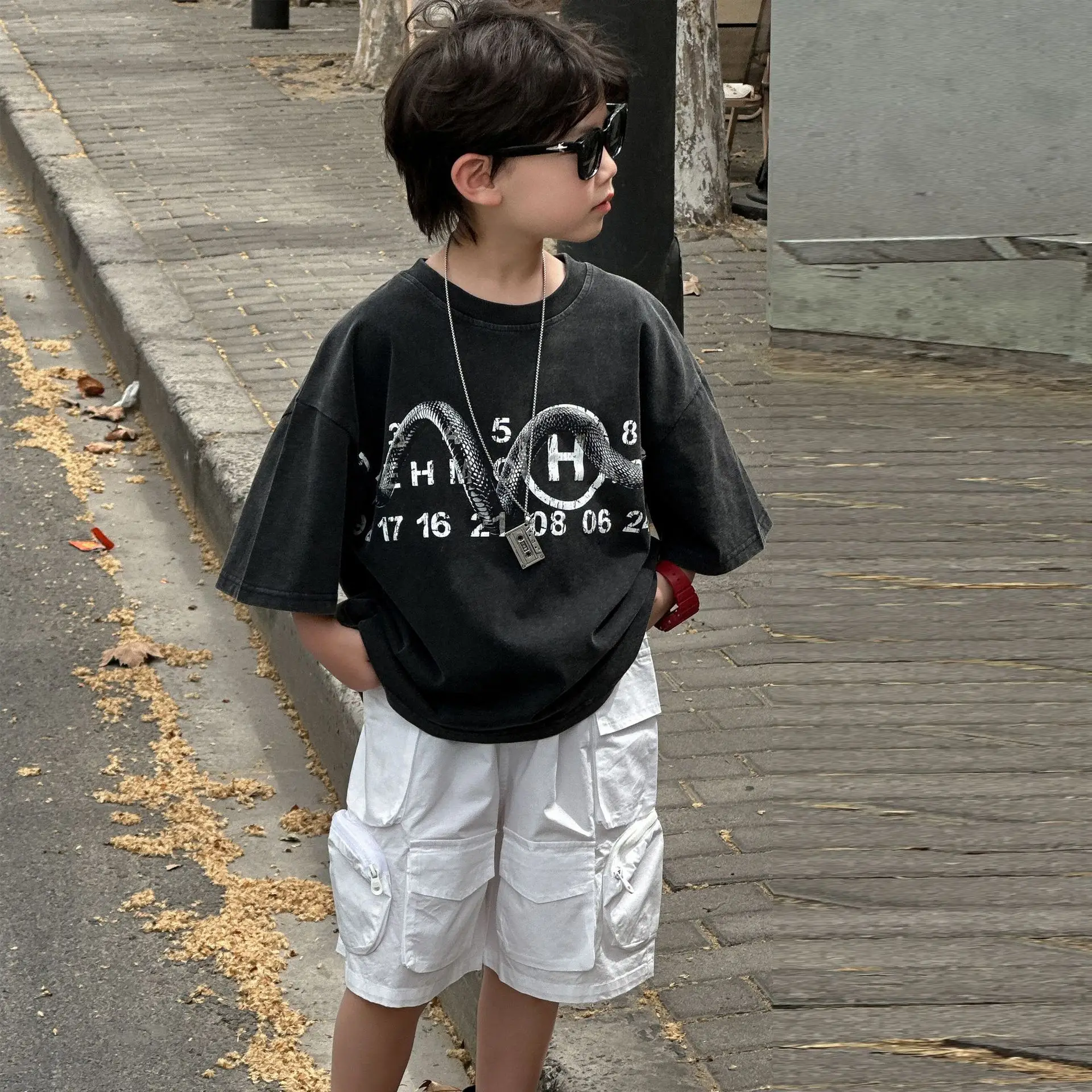 Boys Black Graphic T-Shirt Short Sleeve 2025 — feature 2