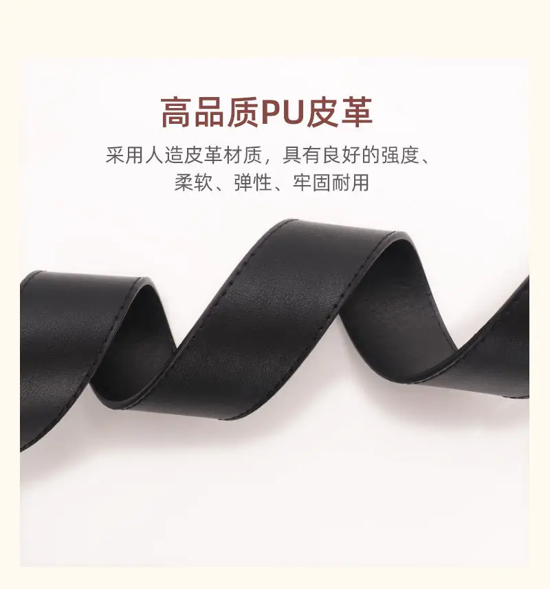 Black Leather Belt for Women 3.8 Wide Casual Commuter — feature 27
