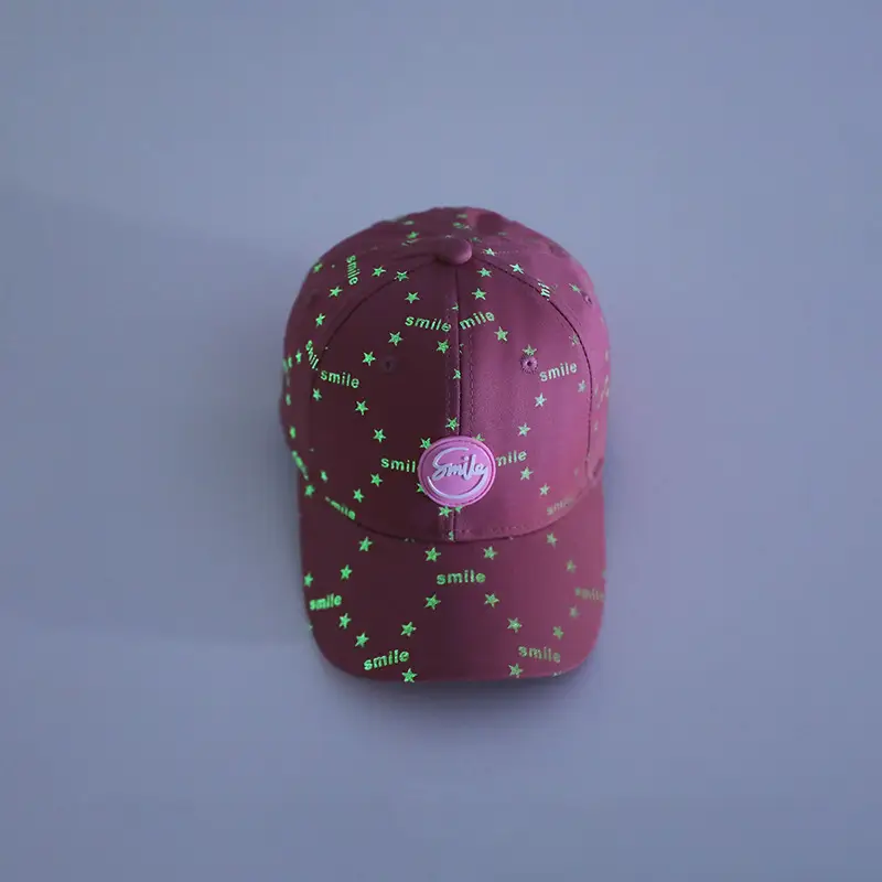 Kids Suncap Korean Style Star Luminous Print Brown — feature 1
