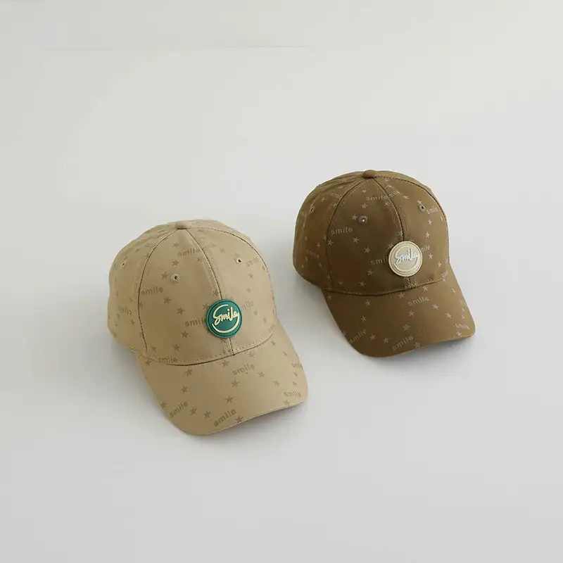 Kids Suncap Korean Style Star Luminous Print Brown — feature 15