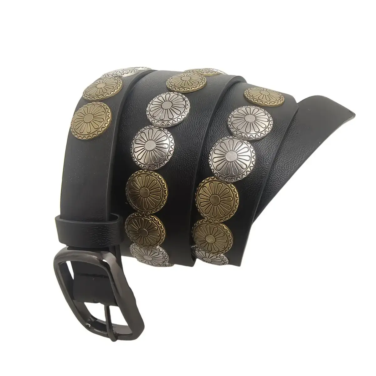 Black Rivet Belt No-Punch Hollow Korean Fashion