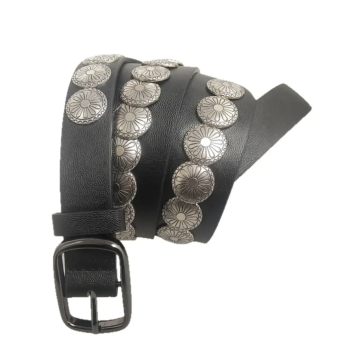 Black Rivet Belt No-Punch Hollow Korean Fashion