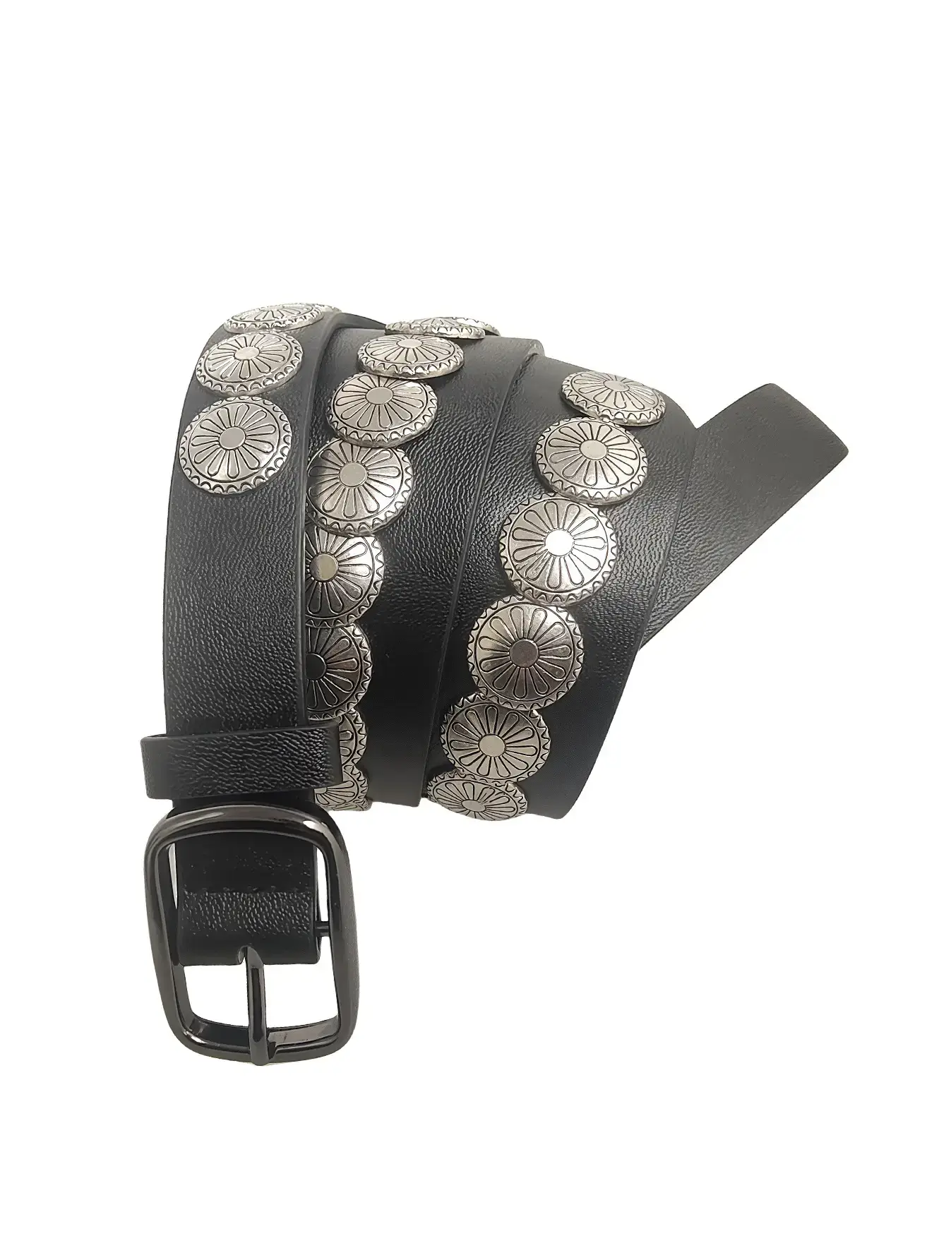 Black Rivet Belt No-Punch Hollow Korean Fashion — feature 2