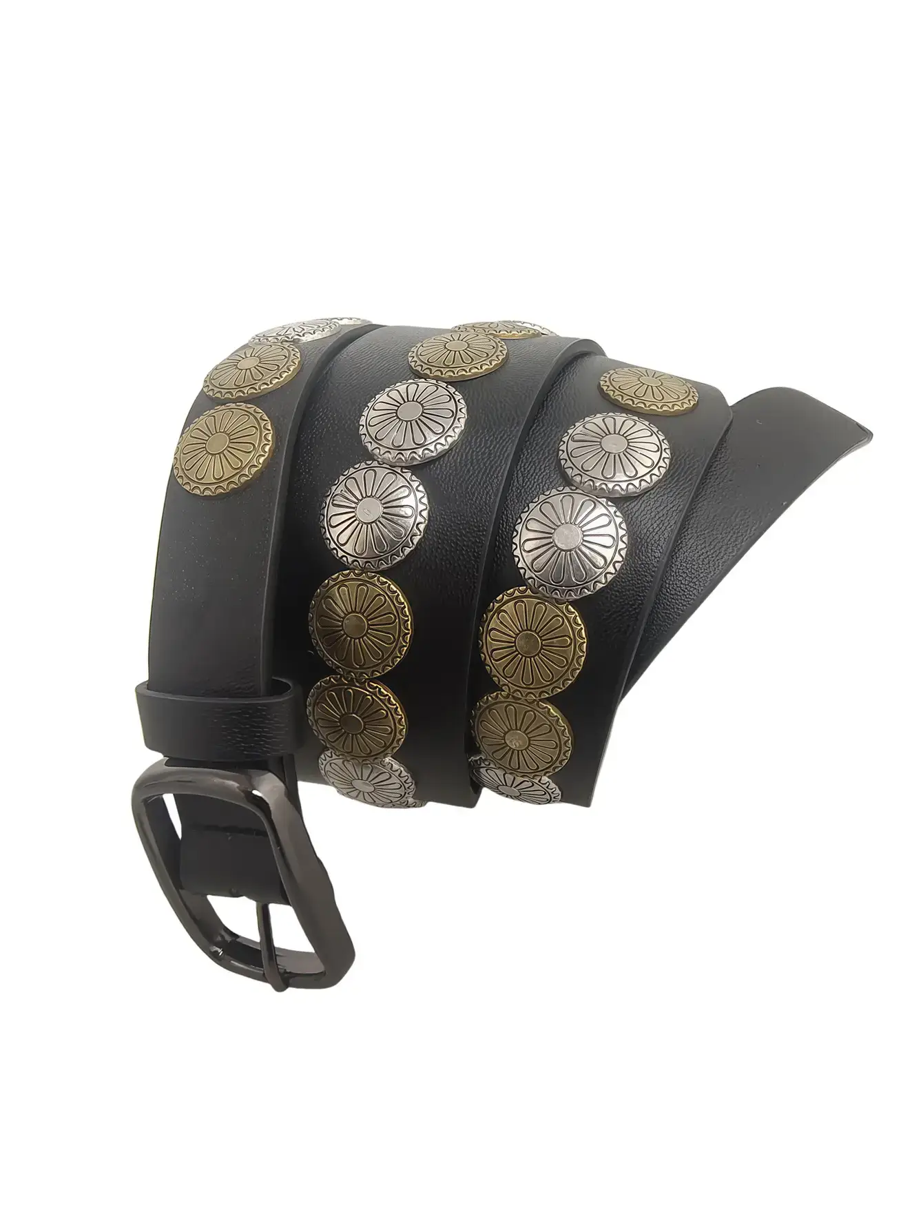 Black Rivet Belt No-Punch Hollow Korean Fashion — feature 3