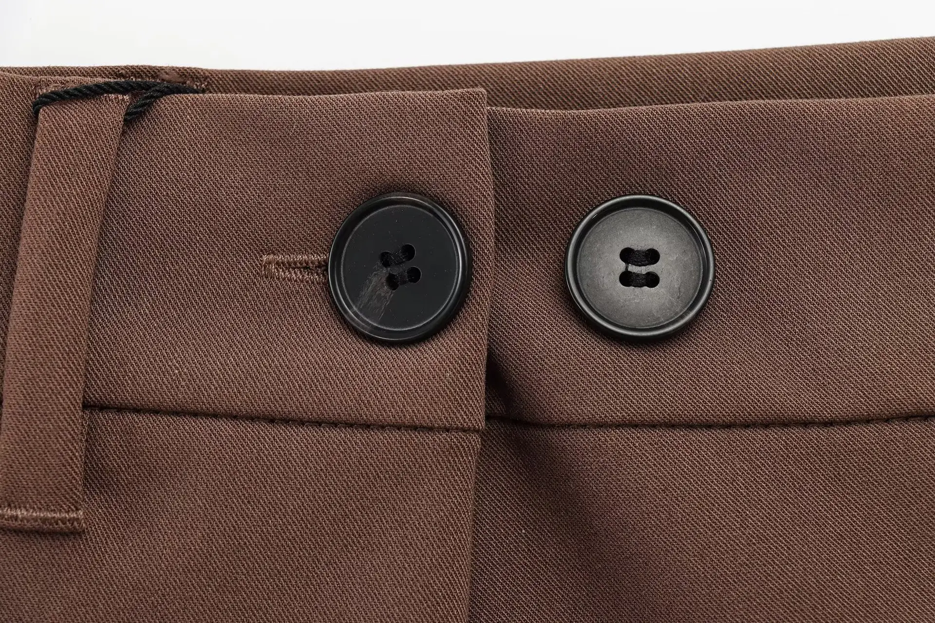 Brown Long Sleeve Belted Casual Pants Set — feature 18