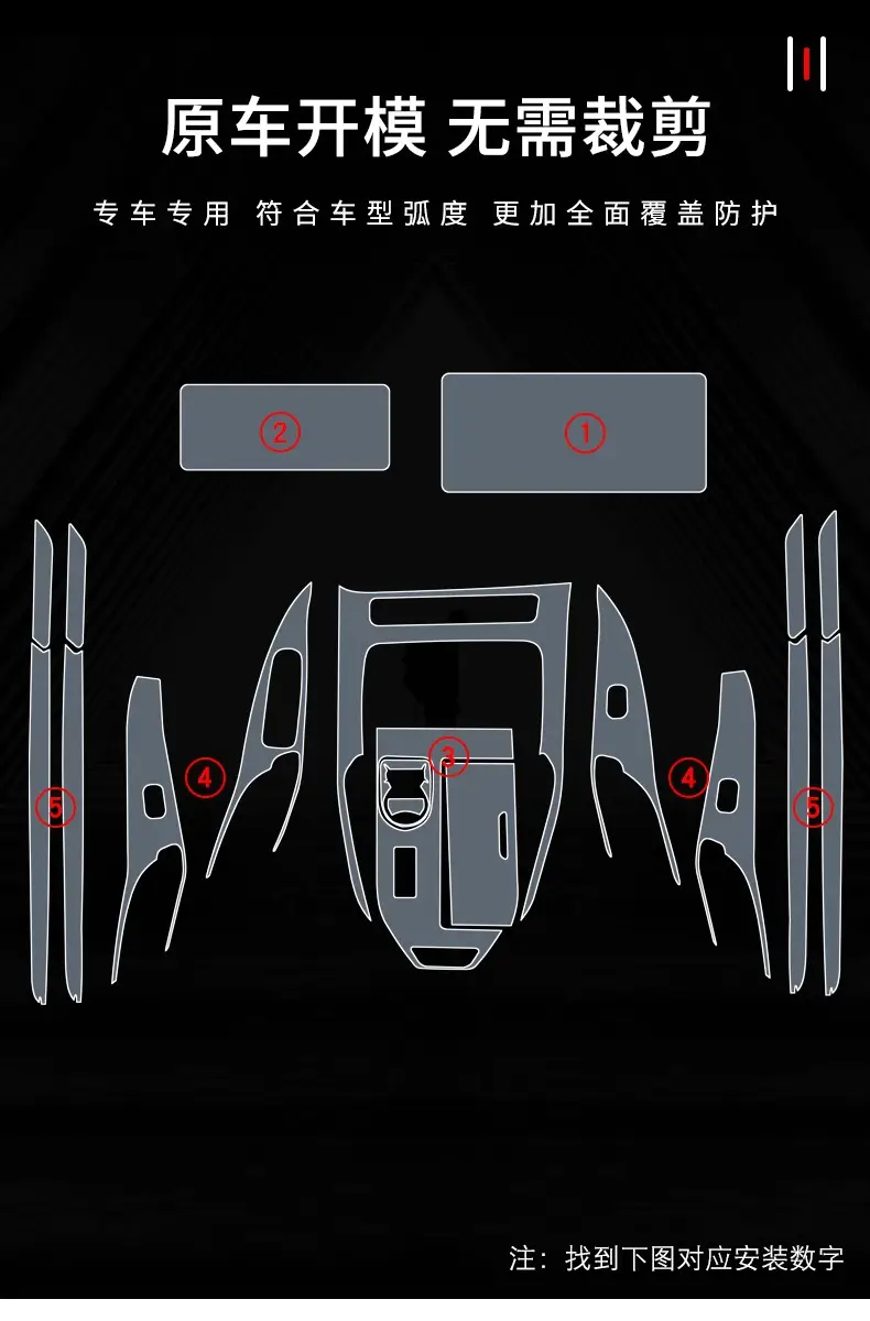 21-25 Third Generation Haval H6 Center Console Gear Interior Car Sticker Modification Accessories Paint Screen Protective Film — feature 10
