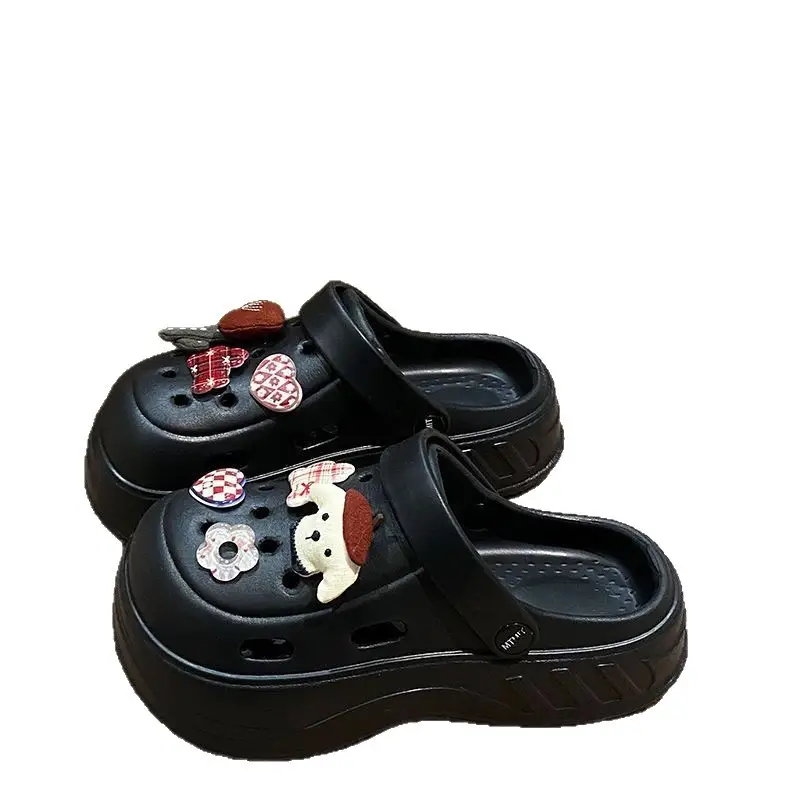 Women's White Rose Puppy Hole Sandals Thick Soled Non Slip - Image 25
