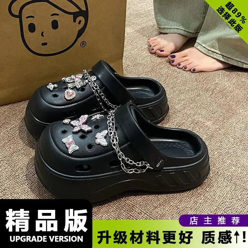 Women's White Rose Puppy Hole Sandals Thick Soled Non Slip - Image 11