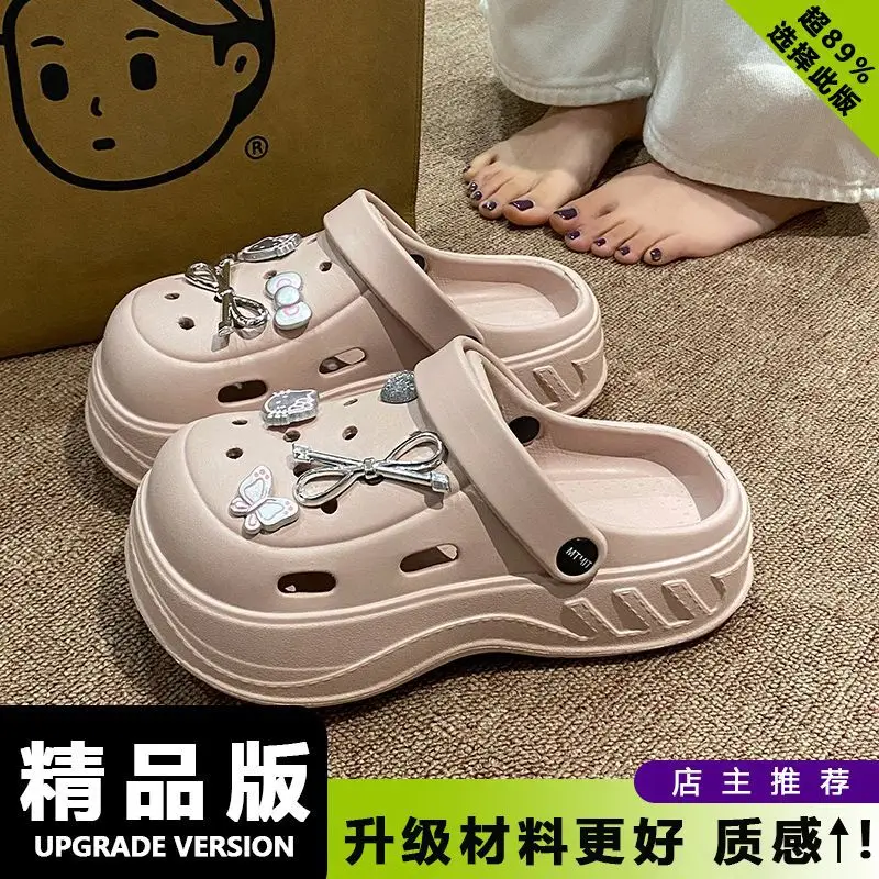 Women's White Rose Puppy Hole Sandals Thick Soled Non Slip - Image 16