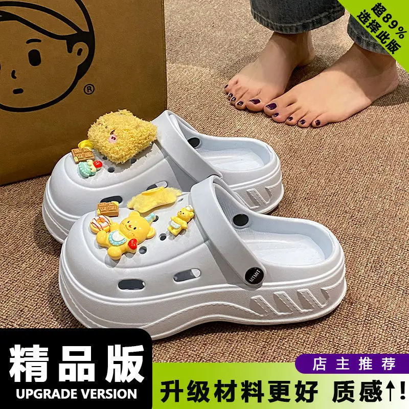 Women's White Rose Puppy Hole Sandals Thick Soled Non Slip - Image 20