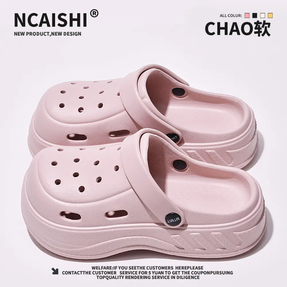 Women's White Rose Puppy Hole Sandals Thick Soled Non Slip - Image 4