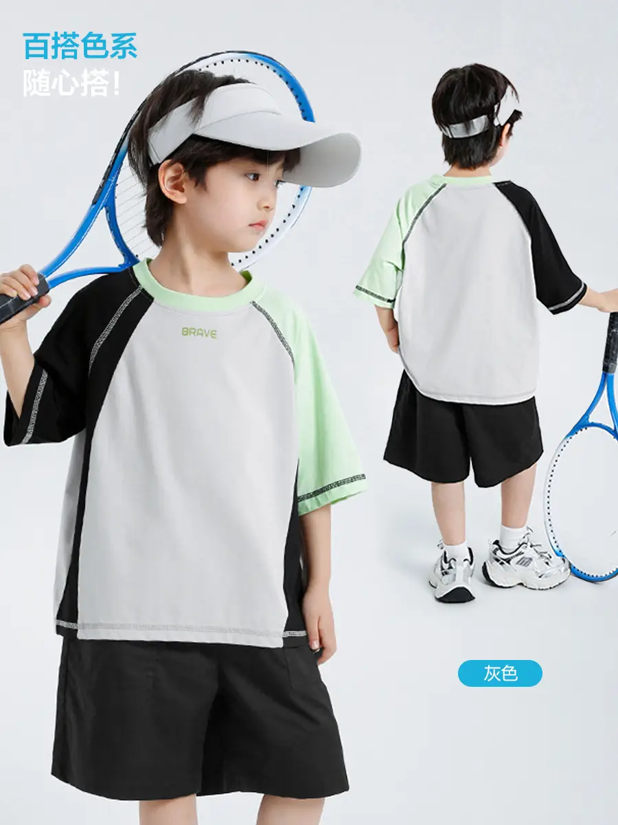 Kids Short Sleeve T-Shirt Quick Dry Pure Cotton Summer Wear - Image 5