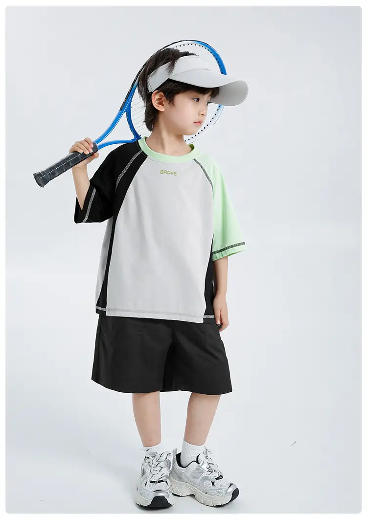 Kids Short Sleeve T-Shirt Quick Dry Pure Cotton Summer Wear — feature 10