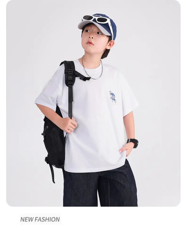 Boys White Korean Style Airflow T-Shirt 2026 — feature 11