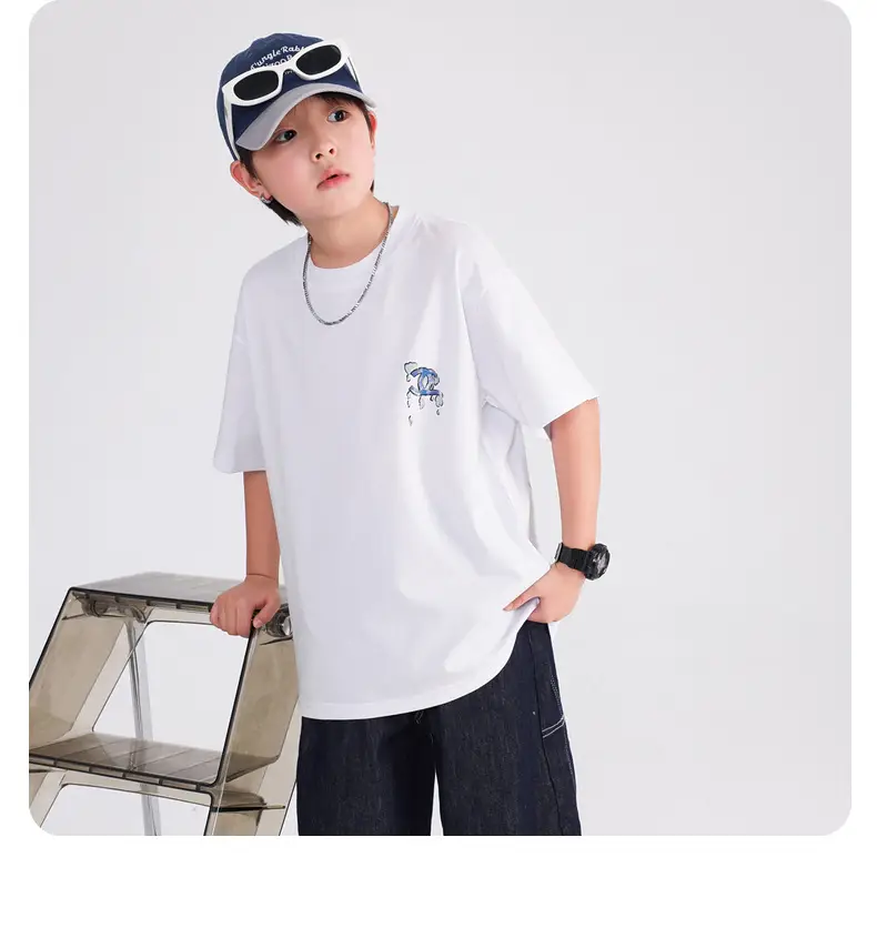 Boys White Korean Style Airflow T-Shirt 2026 — feature 12