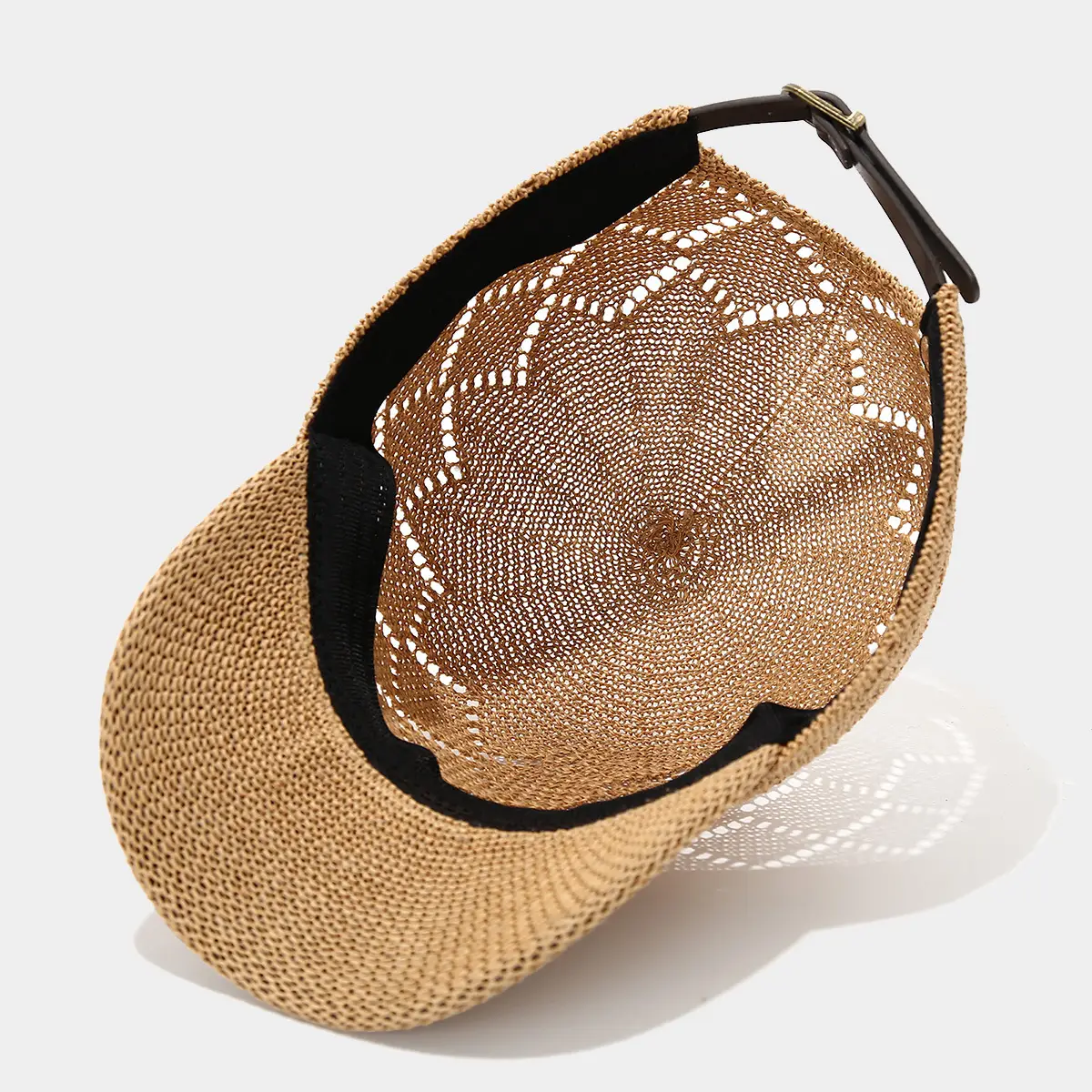 Women's Beige Mesh Sun Cap Summer Outdoor - Image 7
