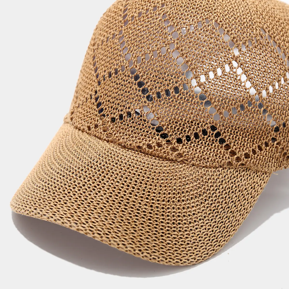Women's Beige Mesh Sun Cap Summer Outdoor — feature 7